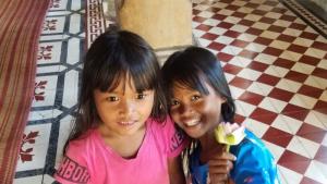 The girls selling flowers, Cambodia