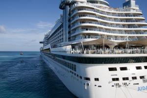 The big cruise ship docked next to us