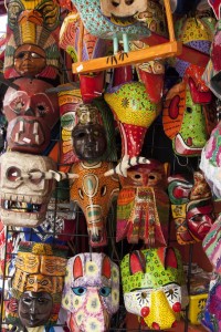 Masks on Olvera Street 